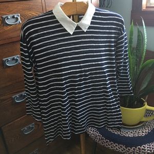 Madewell Linen 3/4 sleeve shirt. Size Medium GUC
